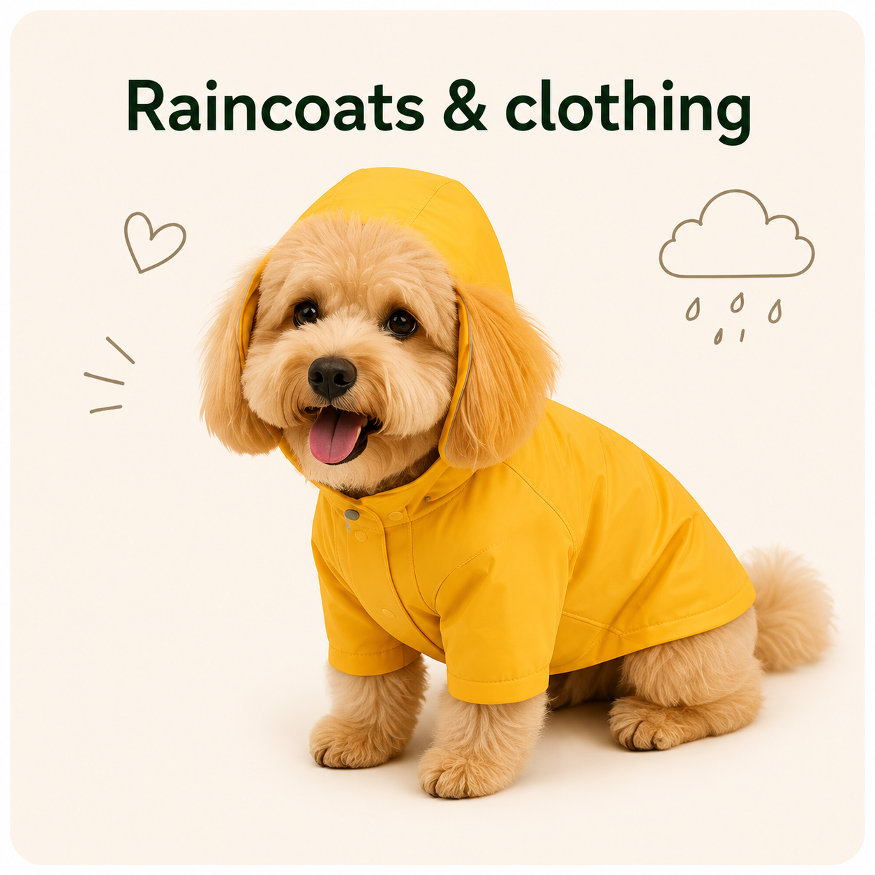 Waterproof Dog Raincoat - Neon Green Lightweight Hooded Rain Jacket