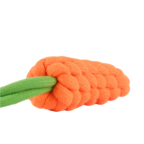 Dog Rope Toy Carrot Design (Orange, Small)