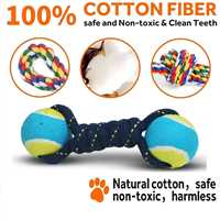 Dog Tennis Dumble Ball Rope Toy (Assorted, Standard)