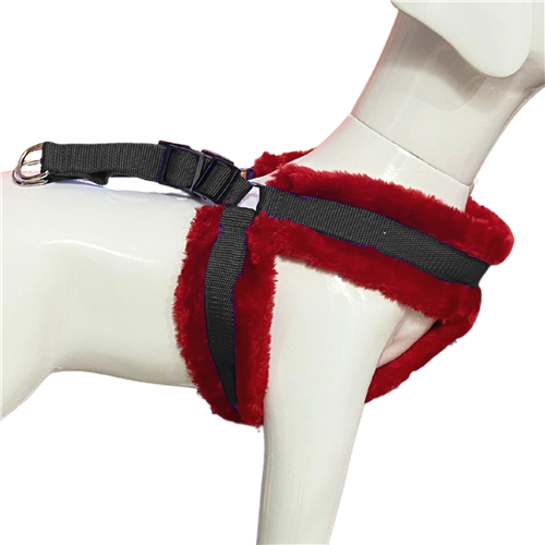 Nylon Dog Harness Soft Fur Padded With Adjustable Straps