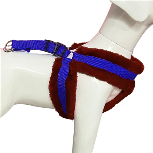 Nylon Dog Harness Soft Fur Padded With Adjustable Straps