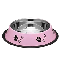 Stainless Steel Paw Bone Printed Food/Water Feeding Bowl for Dogs & Puppies