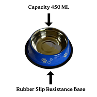 Stainless Steel Paw Bone Printed Food/Water Feeding Bowl for Dogs & Puppies