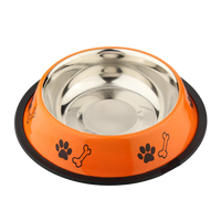 Stainless Steel Paw Bone Printed Food/Water Feeding Bowl for Dogs & Puppies