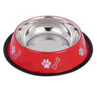 Stainless Steel Paw Bone Printed Food/Water Feeding Bowl for Dogs & Puppies