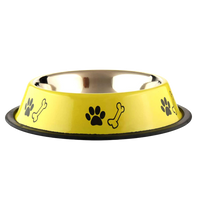 Stainless Steel Paw Bone Printed Food/Water Feeding Bowl for Dogs & Puppies