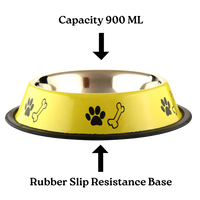 Stainless Steel Paw Bone Printed Food/Water Feeding Bowl for Dogs & Puppies