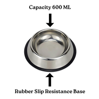 Stainless Steel Food/Water Feeding Bowl for Dogs & Puppies