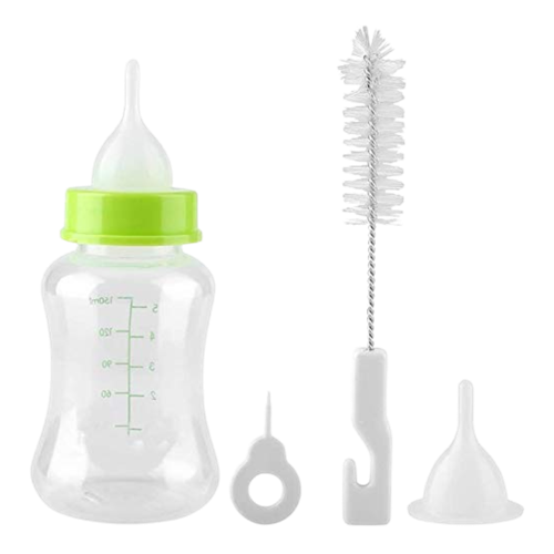 Pet Milk Feeder Silicone Bottle Set For Baby Dog & Cat (Assorted, 150ML)