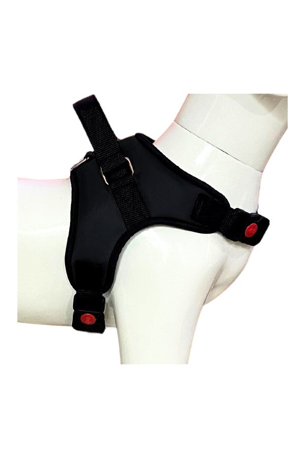 Dog Body Belt Harness, Choke-Free, Double Padded, Adjustable Neck and Chest Recommended for French Bulldog, Pug & Small Dog Breeds
