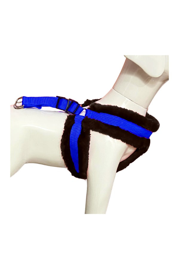 Nylon Dog Harness Soft Fur Padded With Adjustable Straps