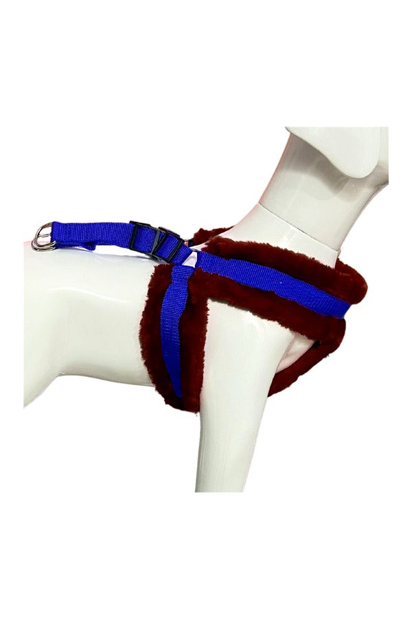 Nylon Dog Harness Soft Fur Padded With Adjustable Straps