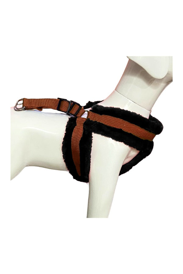 Nylon Dog Harness Soft Fur Padded With Adjustable Straps