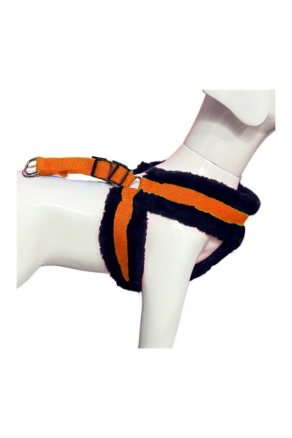 Nylon Dog Harness Soft Fur Padded With Adjustable Straps