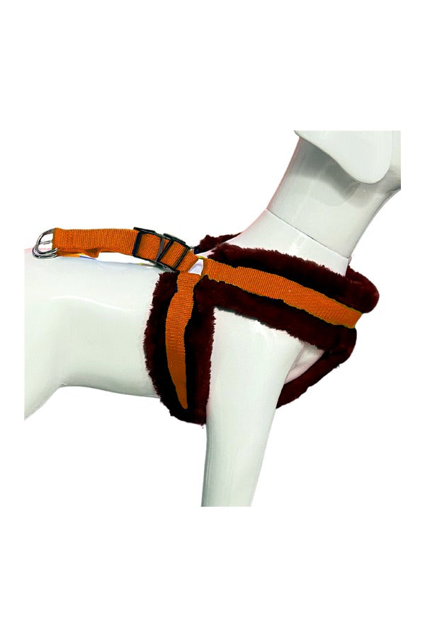Nylon Dog Harness Soft Fur Padded With Adjustable Straps