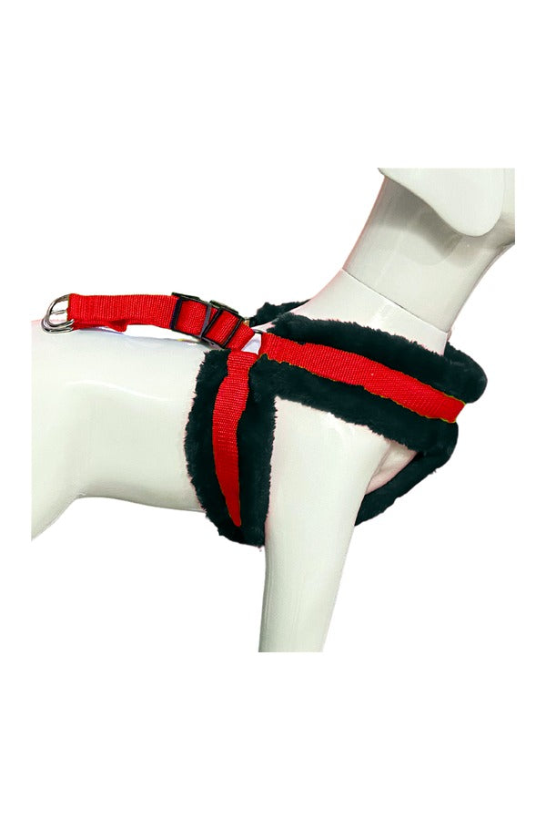 Nylon Dog Harness Soft Fur Padded With Adjustable Straps