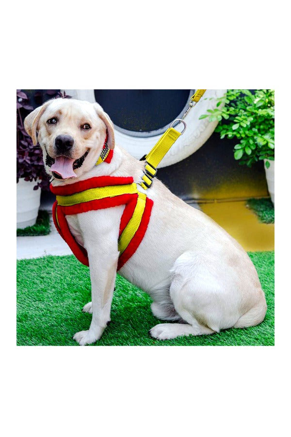 Nylon Dog Harness Soft Fur Padded With Adjustable Straps