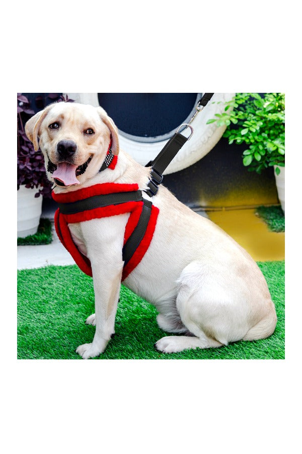 Nylon Dog Harness Soft Fur Padded With Adjustable Straps