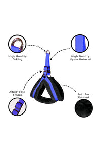 Nylon Dog Harness Soft Fur Padded With Adjustable Straps