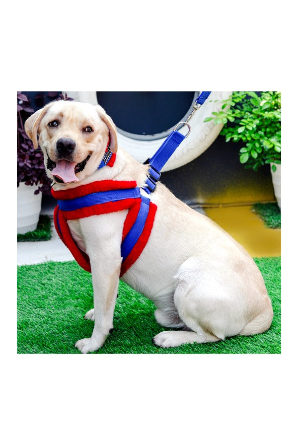 Nylon Dog Harness Soft Fur Padded With Adjustable Straps