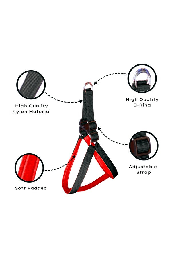 Nylon Dog Harness Soft Padded With Adjustable Straps (0.75 inch)