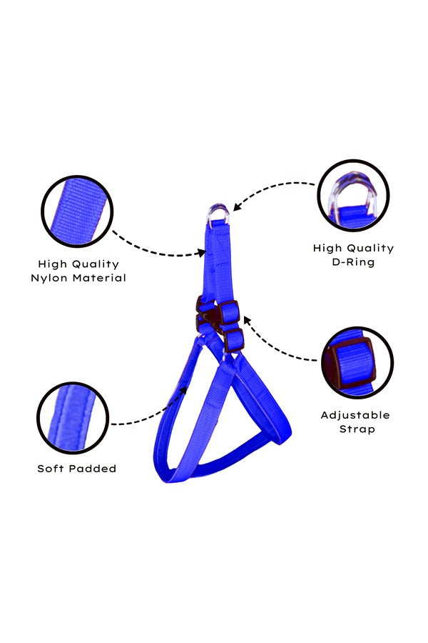 Nylon Dog Harness Soft Padded With Adjustable Straps (0.75 inch)