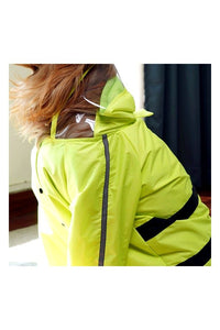 Waterproof Neon Green Dog Raincoat Lightweight Hooded Rain Jacket for Dogs