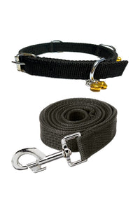 Nylon Dog Belt Combo of Ghungroo Collar with Leash, Dog Adjustable Nylon Bell Collar & Leash