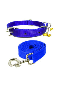 Nylon Dog Belt Combo of Ghungroo Collar with Leash, Dog Adjustable Nylon Bell Collar & Leash