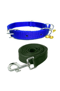 Nylon Dog Belt Combo of Ghungroo Collar with Leash, Dog Adjustable Nylon Bell Collar & Leash