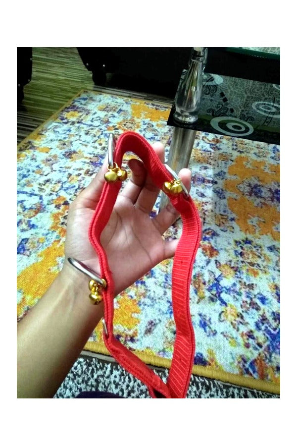 Nylon Dog Belt Combo of Ghungroo Collar with Leash, Dog Adjustable Nylon Bell Collar & Leash