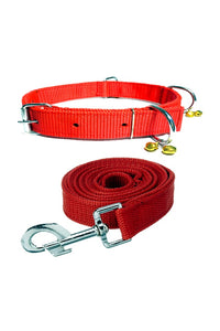 Nylon Dog Belt Combo of Ghungroo Collar with Leash, Dog Adjustable Nylon Bell Collar & Leash
