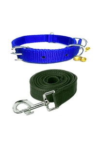 Nylon Dog Belt Combo of Ghungroo Collar with Leash, Dog Adjustable Nylon Bell Collar & Leash