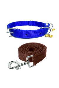 Nylon Dog Belt Combo of Ghungroo Collar with Leash, Dog Adjustable Nylon Bell Collar & Leash