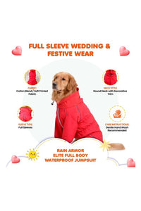 Rain Armor Elite Full Body Waterproof Dog Jumpsuit with Adjustable High Neck