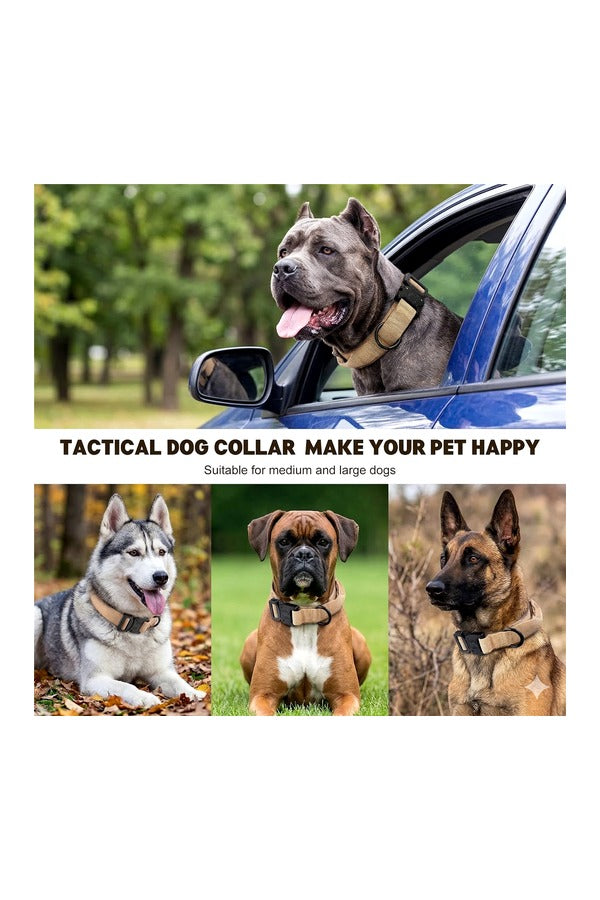 Tactical Dog Collar Belt for Medium Dogs | Adjustable Size | Heavy Duty Dog Training Collar with Soft Handle