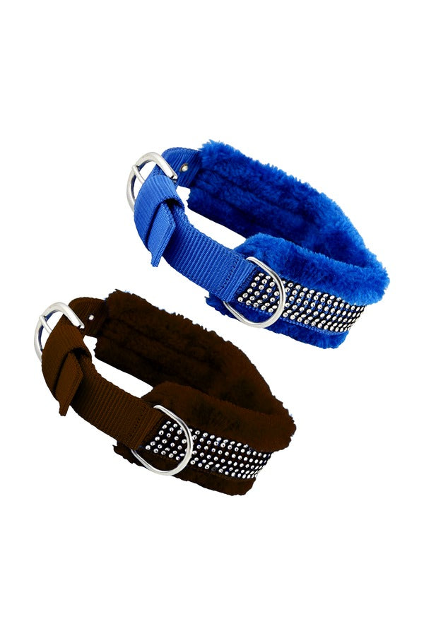 Dog Neck Fur Collar, Strong D-Ring, High-Quality, Adjustable Neck Length, Recommended For Pomeranian & Small Dog Breeds (Pack of 2)