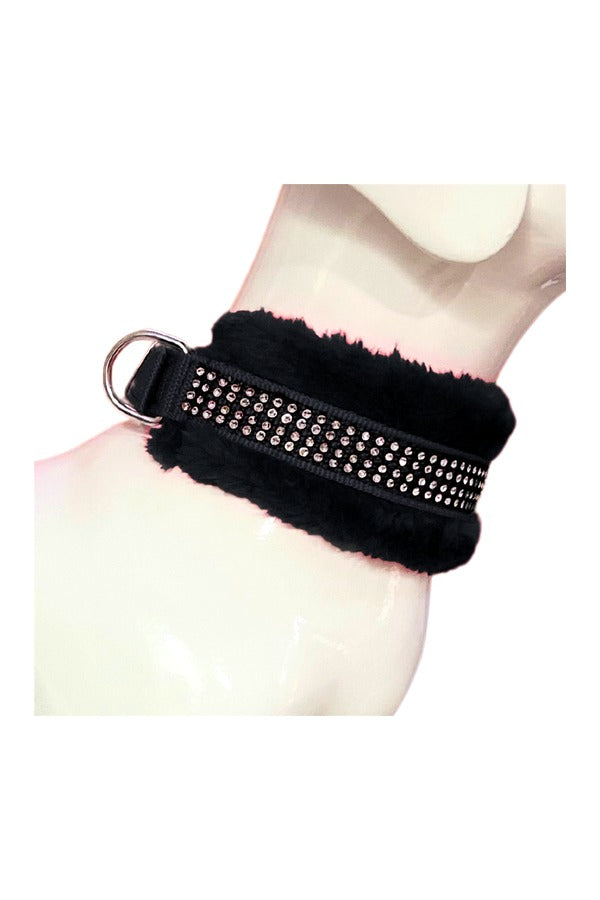 Dog Fur Collar, Good Quality Soft Fabric, Strong D-Ring, High-Quality, Adjustable Neck Length, Recommended for German shepherd, Rottweiler & Extra Large Breeds,