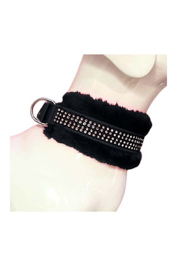 Dog Fur Collar, Good Quality Soft Fabric, Strong D-Ring, High-Quality, Adjustable Neck Length, Recommended for German shepherd, Rottweiler & Extra Large Breeds,