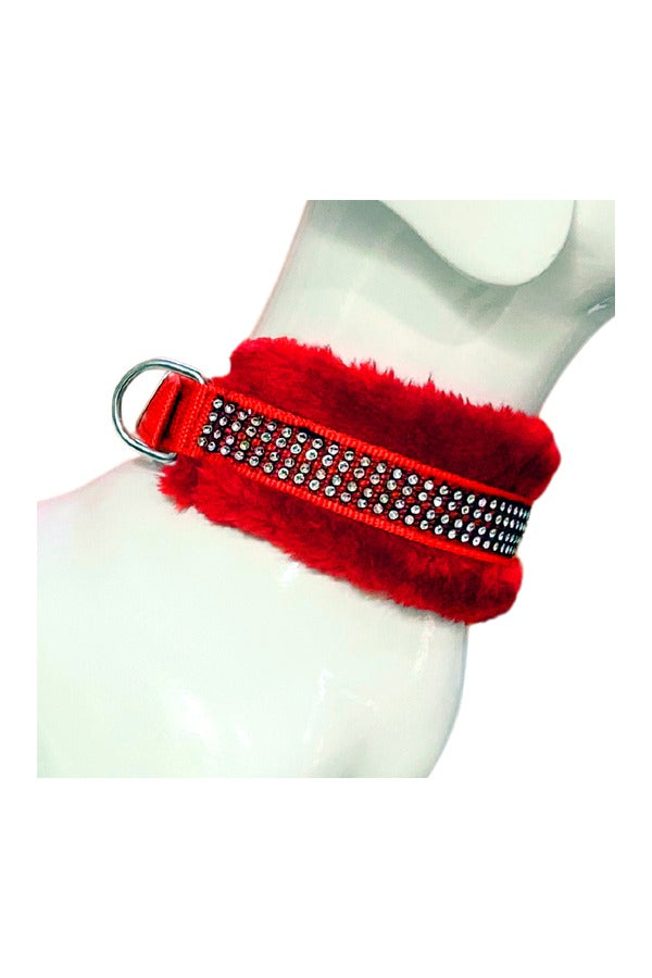 Dog Fur Collar, Good Quality Soft Fabric, Strong D-Ring, High-Quality, Adjustable Neck Length, Recommended for German shepherd, Rottweiler & Extra Large Breeds,