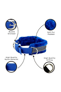 Dog Fur Collar, Good Quality Soft Fabric, Strong D-Ring, High-Quality, Adjustable Neck Length, Recommended for German shepherd, Rottweiler & Extra Large Breeds,
