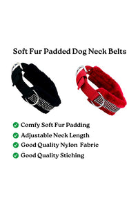Dog Fur Collar, Good Quality Soft Fabric, Strong D-Ring, High-Quality, Adjustable Neck Length, Recommended for German shepherd, Rottweiler & Extra Large Breeds,