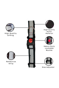 Reflective Dog Neck Collar, Quick Release Lock Buckle, Adjustable Neck Length