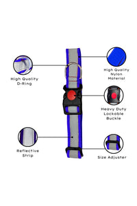 Reflective Dog Neck Collar, Quick Release Lock Buckle, Adjustable Neck Length