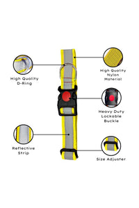 Reflective Dog Neck Collar, Quick Release Lock Buckle, Adjustable Neck Length