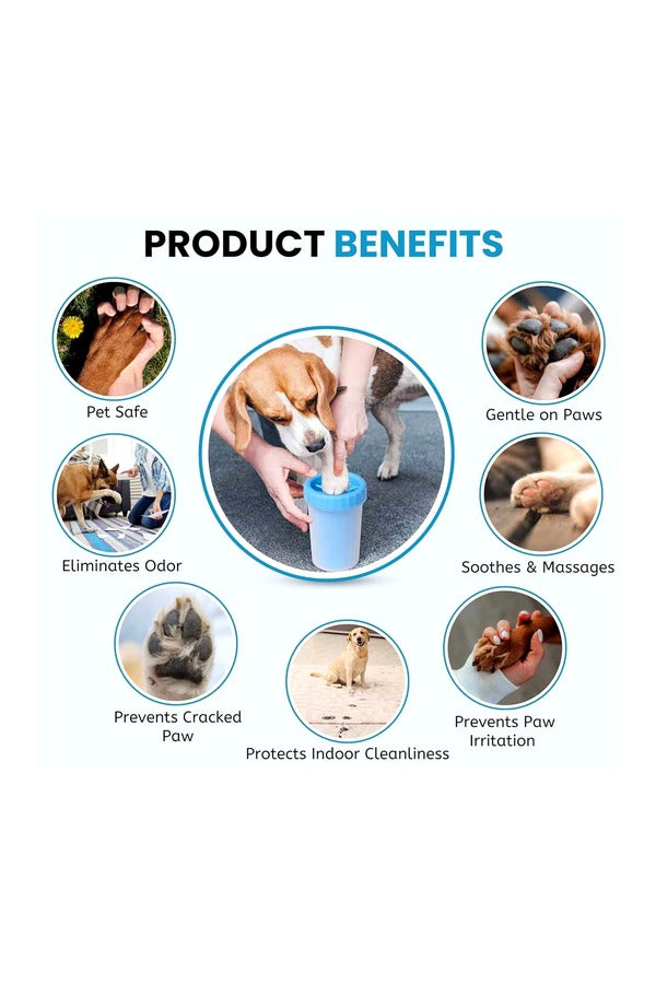 Foot Washing Cup, Pet Paw Cleaner Portable Dog Paw Washer with Soft Silicone Bristles for Quickly Cleaning Pets Muddy Feet (Assorted)