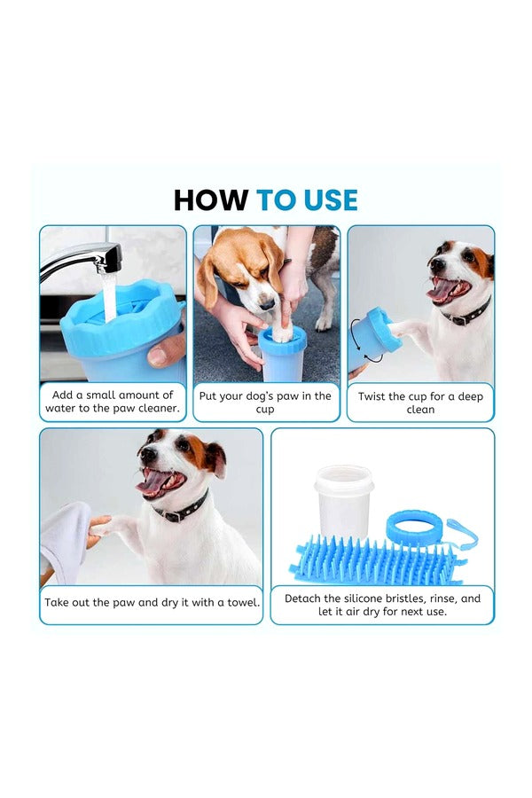 Foot Washing Cup, Pet Paw Cleaner Portable Dog Paw Washer with Soft Silicone Bristles for Quickly Cleaning Pets Muddy Feet (Assorted)