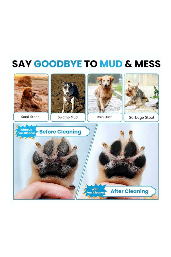 Foot Washing Cup, Pet Paw Cleaner Portable Dog Paw Washer with Soft Silicone Bristles for Quickly Cleaning Pets Muddy Feet (Assorted)