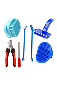 5-in-1 Dog Grooming Kit | Nail Cutter | Slicker Comb | Tooth Brush | Shampoo Brush | Palm Glove For All Size Dog Breeds (Pack Of 5)