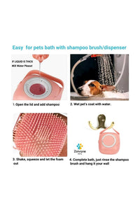 Pet Shampoo Bath Brush | Soft Silicone Bristles Pet Grooming/Bathing & Massage Brushes | Dog & Cat Accessories (Assorted, Pack of 1)